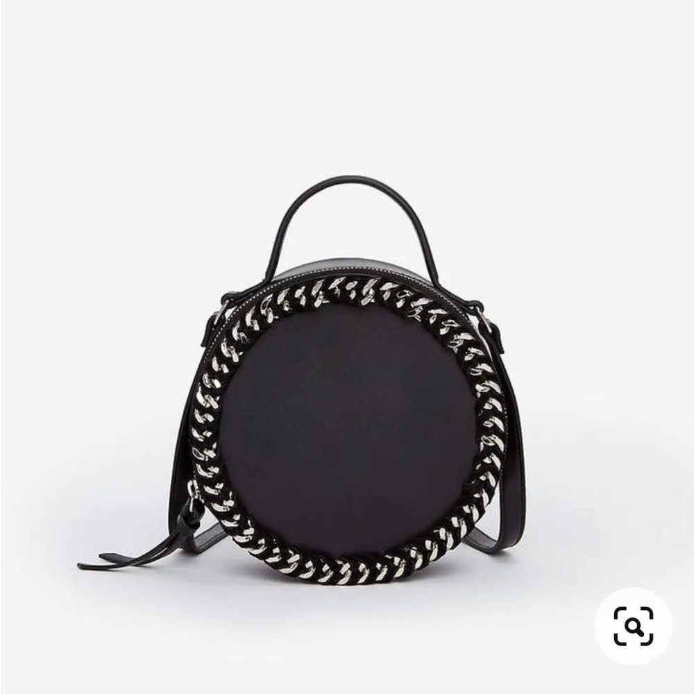 Black Round Handbag With Metal Detail Express Brand